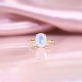 wholesale S925 Sterling Silver Small Fresh Minimalist Ring with Natural Colored Topaz 5/6 Carat Main Stone-0-8