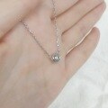 wholesale 9/10/14/18k Gold Minimalist Solitaire Cultured Diamond Pendant Necklace-0-1