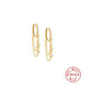 wholesale 925 Sterling Silver Diamond Accent Chain Drop Earrings, Cold Style Creative Ear Cuffs-0-0