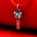 wholesale 925 Sterling Silver Dancing Lion Zodiac Year Bracelet Red Rope Pendant Keychain Lion Head Charm DIY Craft Accessories-0-1