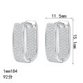 S925 Sterling Silver Full Moissanite Square Stud Earrings-0-3