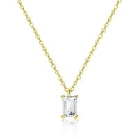 Sterling Silver Pigeon Egg Moissanite Waterdrop Heart Pendant Necklace, 1-2 Carat, Women's Setting Wholesale-Recommended square-cut style (including chain) [Moissanite + Certificate + Black Card + Girdle Inscription]  [One Carat]