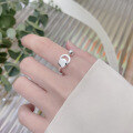 wholesale S925 Sterling Silver European and American Geometric Irregular Design Trendy Versatile Open Ring-0-2
