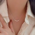 wholesale S925 Sterling Silver Bamboo Link Chain with Natural Freshwater Pearls Women's Korean Minimalist Style High-End Delicate Choker Necklace-0-0