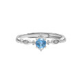 wholesale S925 Sterling Silver Red Elk Blue Zircon Snowflake Ring for Women, Small and Exquisite, Advanced and Light Luxury, Adjustable Opening Ring-0-4