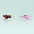 wholesale S925 Sterling Silver with Pink Sapphire High-End Light Luxury Ring, Fashionably Exquisite and Elegant Colored Gemstone Ring-0-2