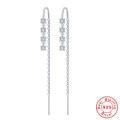 wholesale S925 Sterling Silver, Korean-style lightweight luxury diamond-encrusted tassel ear thread,INS-0-9