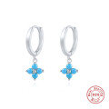 wholesale S925 Sterling Silver Diamond Snowflake Hoop Earrings, Creative Fashion Earrings-0-12