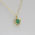 wholesale 10K gold jewelry Japanese retro-style emerald moissanite necklace, daily versatile piece, factory wholesale-0-3