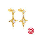 wholesale S925 sterling silver with zircon, pearl, and planet design earrings, trendy in-0-10