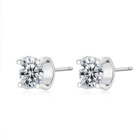 S925 Silver Moissanite Bull Head Stud Earrings for Women-1 carat (simulated diamond)  925 silver