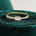 18K Gold Plated S925 Silver Moissanite Rectangle Heart Ring-0-4