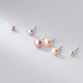 wholesale 999 Silver Nalan Freshwater Pearl Ear Studs Minimalist for Sensitive Ears Petite Earrings Women's Jewelry M00320-0-1