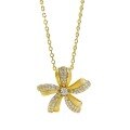 wholesale Gold-plated S92 Silver Necklace with French Romantic Floral Pendant, Vintage Style Necklace for Women, Live Streaming Wholesale Item-0-4