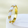 wholesale 925 Silver Enamel Stripe Ring in Black and White, New High-end Fashionable Couple Ring for Teens by Mujing Jewelry-0-1