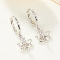 wholesale 925 Sterling Silver Micro-Inlaid Zircon Octopus Hoop Ear Clasp Fashionable Trendy Ins Style Exquisite Earring-0-3