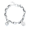 wholesale Sterling Silver S925 Letter Initial Heart Bracelet for Women, Minimalist Ins Niche Design, Thai Silver Vintage Internet Famous Fashion Trend-0-4