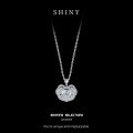 Sterling Silver Women's Necklace with Mosaic Lock Pendant-0-5