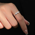 wholesale 990 Sterling Silver Fresh Sweet Ins Style Designed Laser Iridescent Bow Ring R0218-0-1