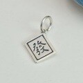 wholesale 925 Sterling Silver "Fa" Character Wealth-attracting Pendant, Chinese Style DIY Handmade Bracelet Red Cord Accessory Keychain Charm Plaque-0-3
