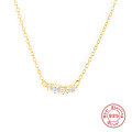 wholesale S925 Sterling Silver INS Circle Diamond Pendant Necklace, a trendy and versatile cross-border bestseller-0-7