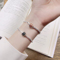 wholesale S925 Sterling Silver Irregular Crushed Silver Spliced Epoxy Printed Bracelet Fashionable Internet Celebrity Light Luxury Style Women's Jewelry-0-3