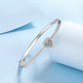 wholesale Pt950 gold-plated 925 sterling silver moissanite heart bracelet for women, fresh and sweet style, available for wholesale-0-2