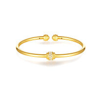 wholesale S925 Sterling Silver Cross-Border Europe and US Best-Seller Fade-Resistant Light Luxury Bracelet with Diamond Inlay, Personalized High-End Sense Source Factory Supply-Silver with zircon gold