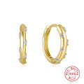 wholesale S925 silver curved wave two-tone diamond-accented ear cuff, a classic hot-seller and trendy INS earring-0-13