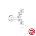 wholesale S925 Sterling Silver Classic Diamond-Studded Flat Head Threaded Ear Cartilage Piercing Earrings-0-12