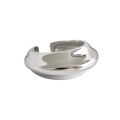 wholesale S925 Sterling Silver JZY139 Korean Geometric Ellipse Index Finger Ring Minimalist Concave-Convex Arc Smooth Surface Open Adjustable Ring for Women-0-4