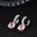 wholesale S925 silver inlaid with colored gemstones, new light luxury-style fashionable design natural smoky quartz earrings stud earrings-0-8