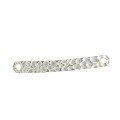 wholesale Metal material pure silver Thailand hand-made silver engraved hammered texture DIY braided hand rope curved piece connector couple bracelet accessories wholesale-0-4