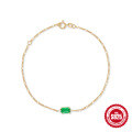 wholesale S925 Sterling Silver Rectangle Emerald and Diamond Bracelet,ins-0-0