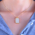 wholesale Gold-Plated 925 Silver with Certificate, Natural Hetian Jade, National Trend Ancient Style Square Jade Pendant Peace Plaque-0-3