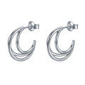 wholesale S925 Silver Gold-Plated Minimalist Design Crescent Moon Stud Earrings Set for Women-0-4
