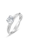 wholesale S925 gold-plated sterling silver solitaire moissanite minimalist double-ring engagement ring for independent site bestsellers-0-6