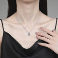 S925 Sterling Silver Moissanite 1ct D Color Necklace-0-1