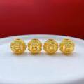 wholesale Gold-plated 925 ancient silver fittings with engraved Four-Not-Buddha spacer beads, waist beads, top beads, and loose beads for DIY collectible accessories-0-1