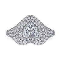 wholesale 925 Sterling Silver Wish Cross-Border E-Commerce New Popular Ring, Heart-Shaped Micro-Paved Zirconia Women's Jewelry Wholesale-Platinum US size 10#