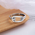 wholesale S925 Sterling Silver Korean Dongdaemun Geometric Irregular Niche Design Shaped Open Ring for Men and Women-0-1
