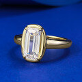 wholesale S925 Gold-Plated Silver 5*10mm Rectangular Old-Cut Simulated Diamond Cut Old Money Style Ring-0-1