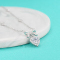 wholesale S925 Sterling Silver New Style Moissanite Diamond Necklace for Women, Minimalist and Fashionable Bow Choker, Exquisite and Elegant Heart Pendant-0-0