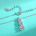 wholesale S925 Sterling Silver Cross-Border Moissanite Three-Diamond Pendant Minimalist Fashion Necklace with Niche Luxury Feel-0-1