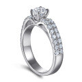 wholesale S925 Silver Hot-selling in Europe and America, Fashionable and Fade-resistant Double Row Diamond Ring, Simulated Diamond Silver Jewelry Wholesale from Manufacturers-0-4