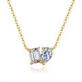 18K Gold-Plated S925 Sterling Silver Moissanite Pendant Necklace-0-3