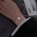 wholesale 925 Sterling Silver Maker Luck Bracelet for Women, Small Niche Minimalist Geometric Cube Ins Wristband Accessory Trendy-0-3