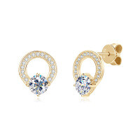 S925 Sterling Silver D-color Moissanite Bow Earrings-T-style [Clearance Sale with Free Shipping] K Gold  925 Silver