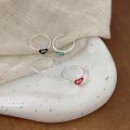 wholesale 925 Sterling Silver Enamel Heart Bow Adjustable Ring Women's Korean New Ins Trendy Versatile Statement Ring-0-4