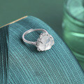 wholesale S925 Sterling Silver Guofeng Natural Ice-Type White Chalcedony Ring for Women, Smiling Buddha, New Chinese Style, Luxurious High-End Sense, National Trend-0-1